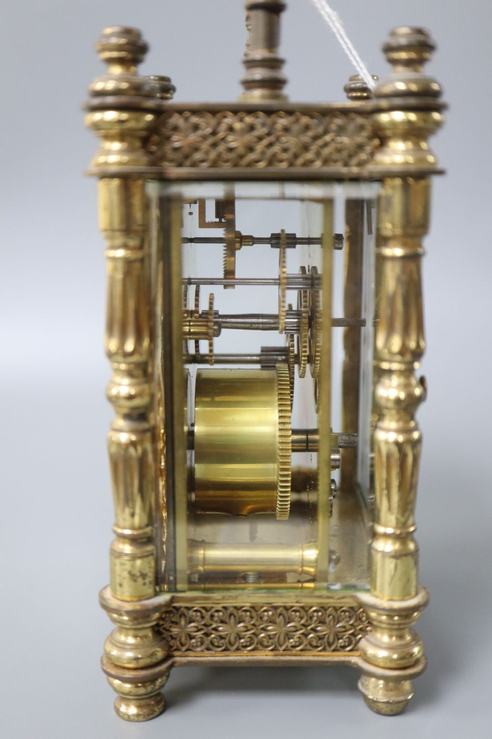 An enamelled faced carriage timepiece